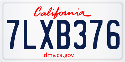 CA license plate 7LXB376