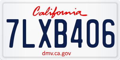 CA license plate 7LXB406