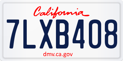 CA license plate 7LXB408
