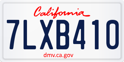 CA license plate 7LXB410