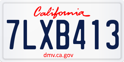 CA license plate 7LXB413