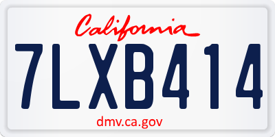 CA license plate 7LXB414