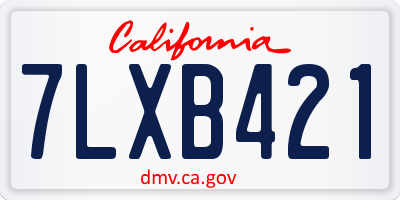 CA license plate 7LXB421