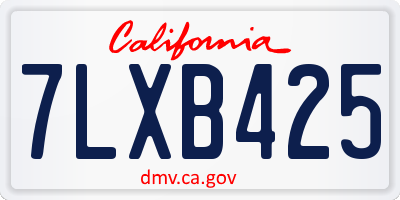 CA license plate 7LXB425