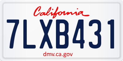 CA license plate 7LXB431