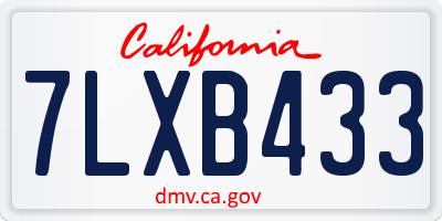CA license plate 7LXB433