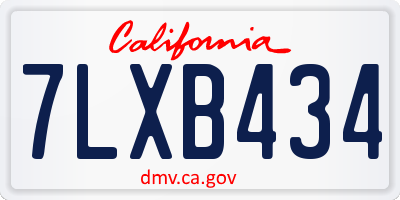 CA license plate 7LXB434