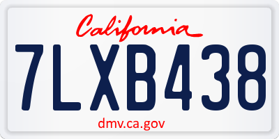 CA license plate 7LXB438