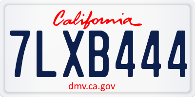 CA license plate 7LXB444