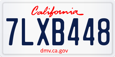 CA license plate 7LXB448