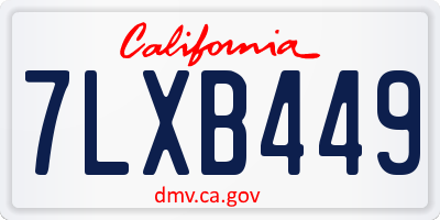 CA license plate 7LXB449