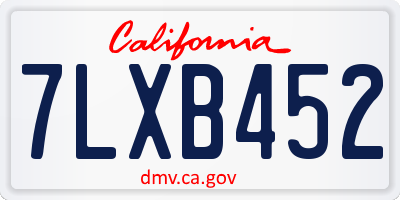 CA license plate 7LXB452
