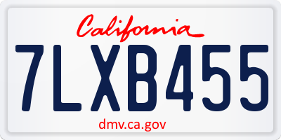 CA license plate 7LXB455