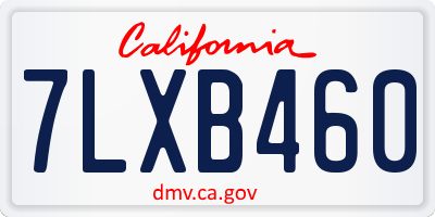 CA license plate 7LXB460