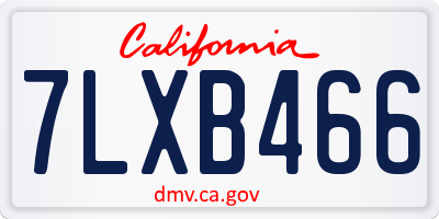 CA license plate 7LXB466