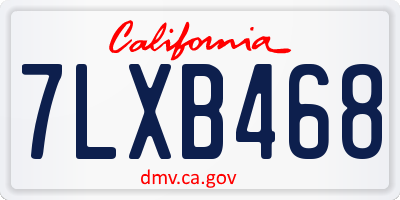 CA license plate 7LXB468