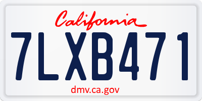 CA license plate 7LXB471