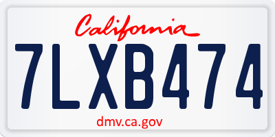 CA license plate 7LXB474