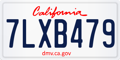 CA license plate 7LXB479