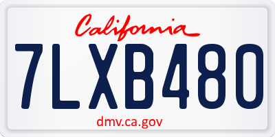 CA license plate 7LXB480