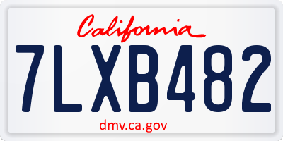 CA license plate 7LXB482