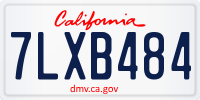 CA license plate 7LXB484
