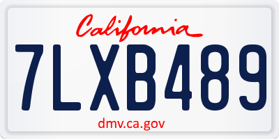 CA license plate 7LXB489