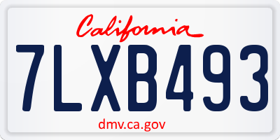 CA license plate 7LXB493