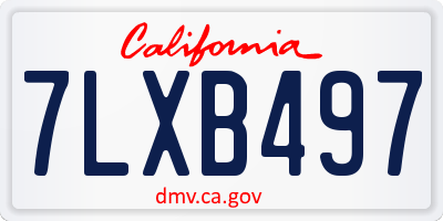 CA license plate 7LXB497