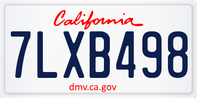 CA license plate 7LXB498