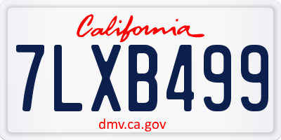 CA license plate 7LXB499