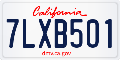 CA license plate 7LXB501