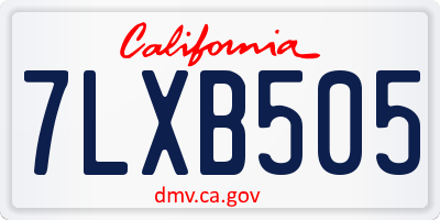 CA license plate 7LXB505