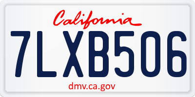 CA license plate 7LXB506