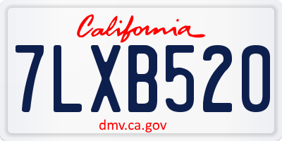 CA license plate 7LXB520