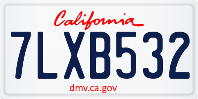 CA license plate 7LXB532