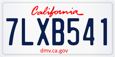 CA license plate 7LXB541
