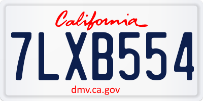 CA license plate 7LXB554