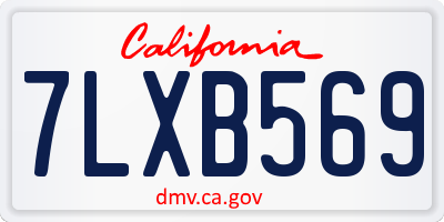 CA license plate 7LXB569