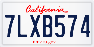 CA license plate 7LXB574