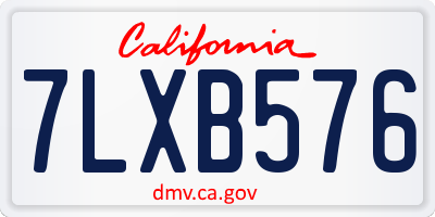 CA license plate 7LXB576