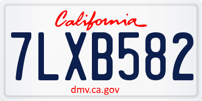 CA license plate 7LXB582