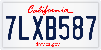 CA license plate 7LXB587