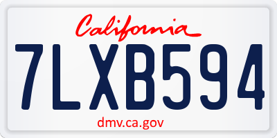 CA license plate 7LXB594