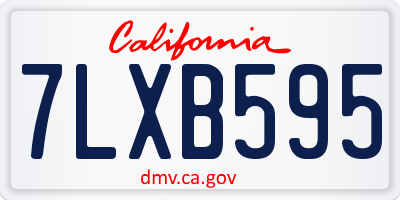 CA license plate 7LXB595
