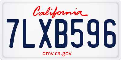 CA license plate 7LXB596