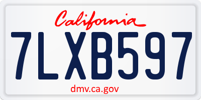 CA license plate 7LXB597
