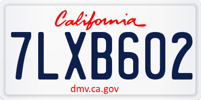 CA license plate 7LXB602