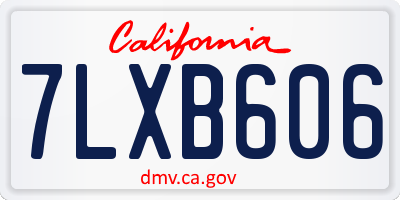 CA license plate 7LXB606