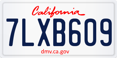 CA license plate 7LXB609